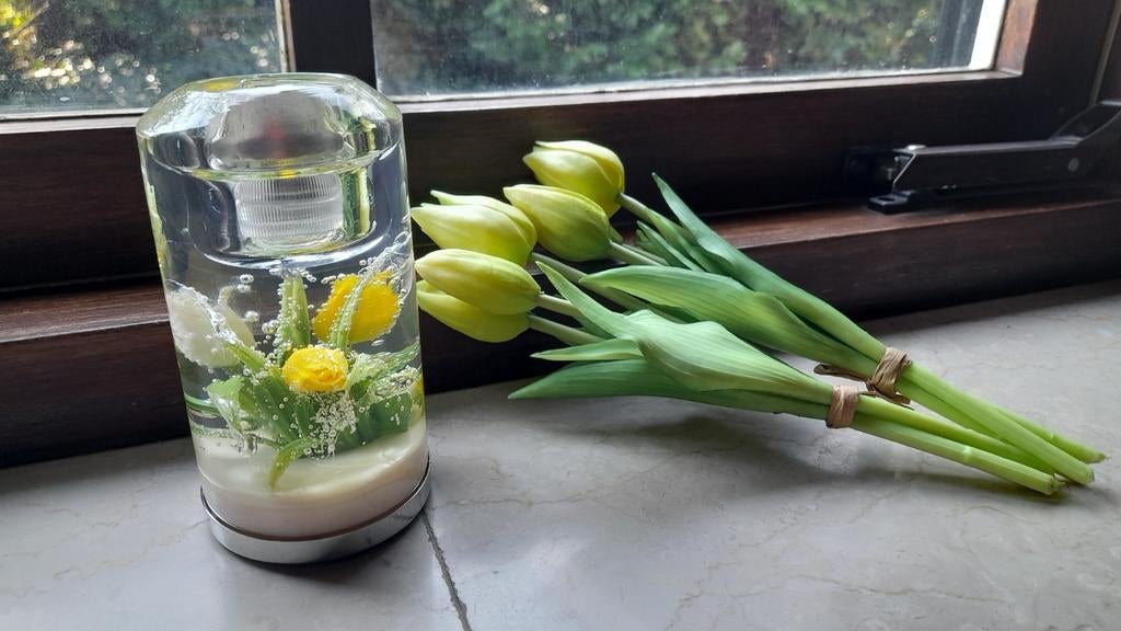 DREAMLIGHT nieuw!! + gratis 2 bosjes tulpen GERMANY., Huis en Inrichting, Ophalen of Verzenden, Nieuw, Glas, Minder dan 50 cm