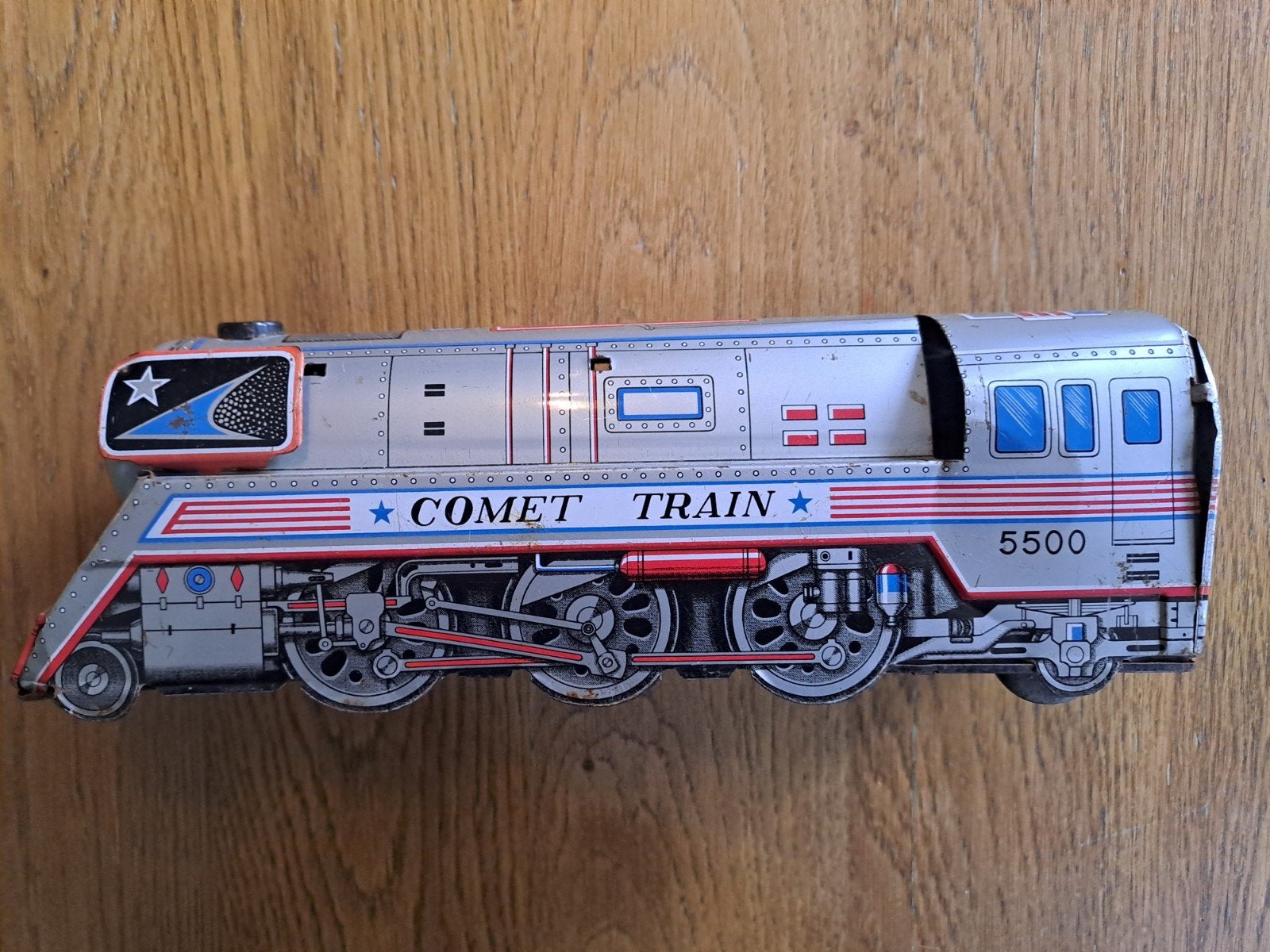 Vintage blikken speelgoedtrein 'Comet Train' - Jaren '50, Ophalen of Verzenden, Gebruikt, Trein