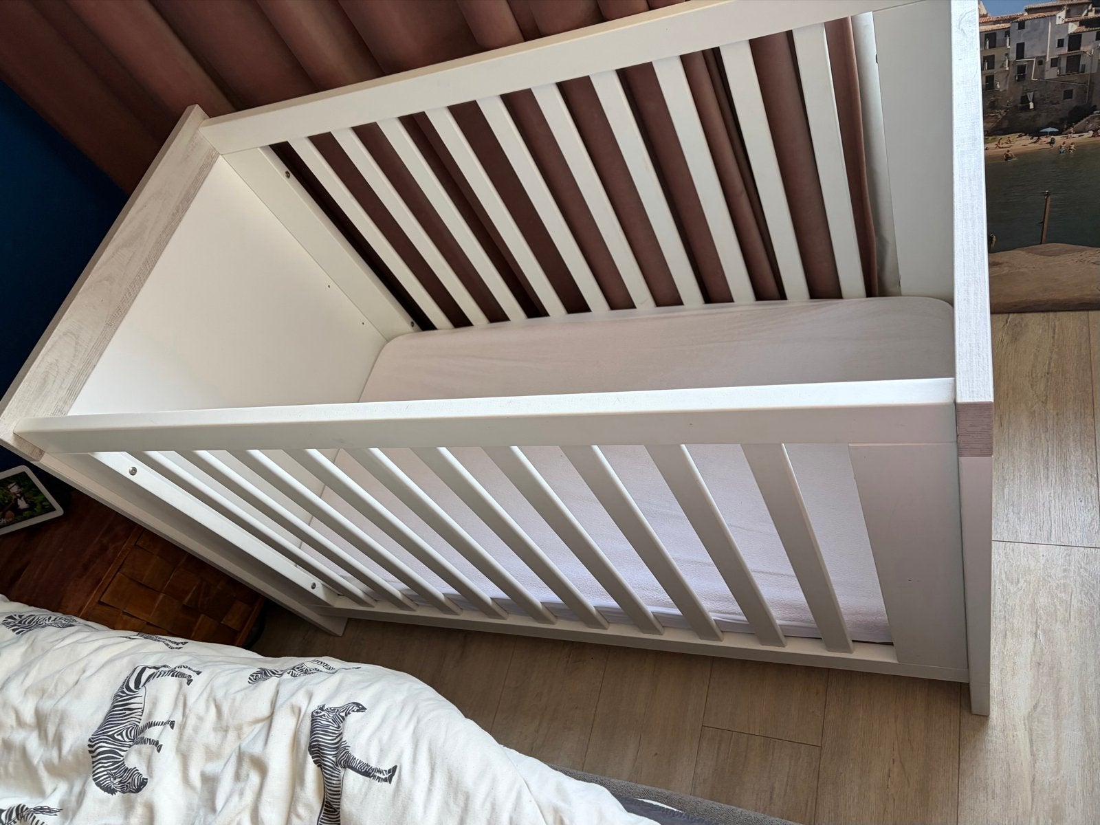 Babybedje met matras van IKEA, Ophalen, Gebruikt, 70 tot 85 cm, 140 tot 160 cm