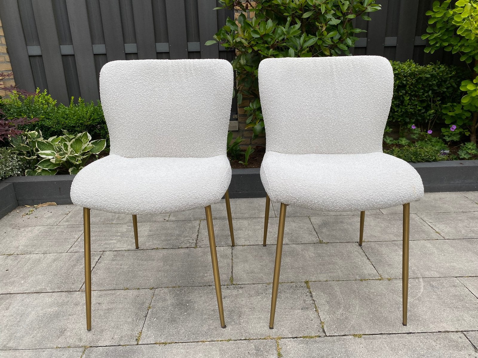 6 Stuks Richmond Odessa Eetkamerstoelen Bloucle Wit, Ophalen, Richmond, Eric Kuster, Hotel Chique, Wit, Zo goed als nieuw