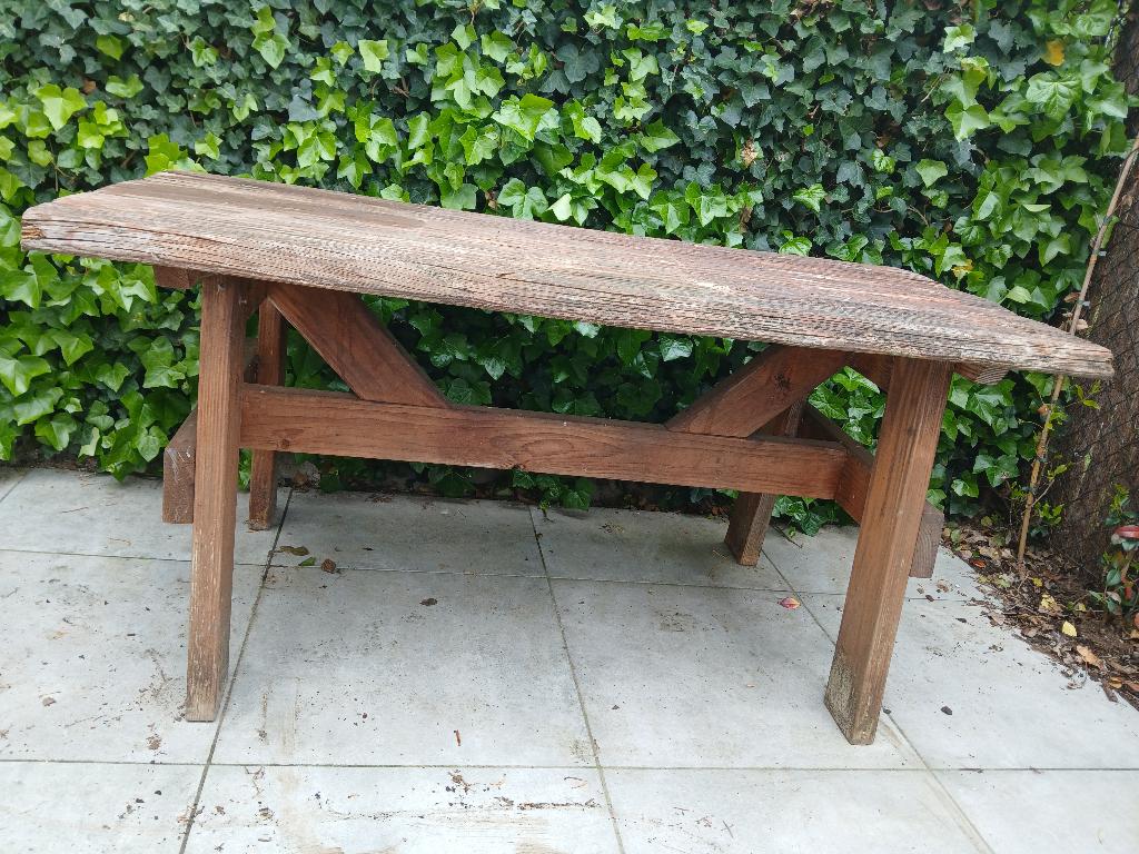 Tuintafel, Tuin en Terras, Tuintafels, Ophalen, Gebruikt, Rechthoekig, Hout