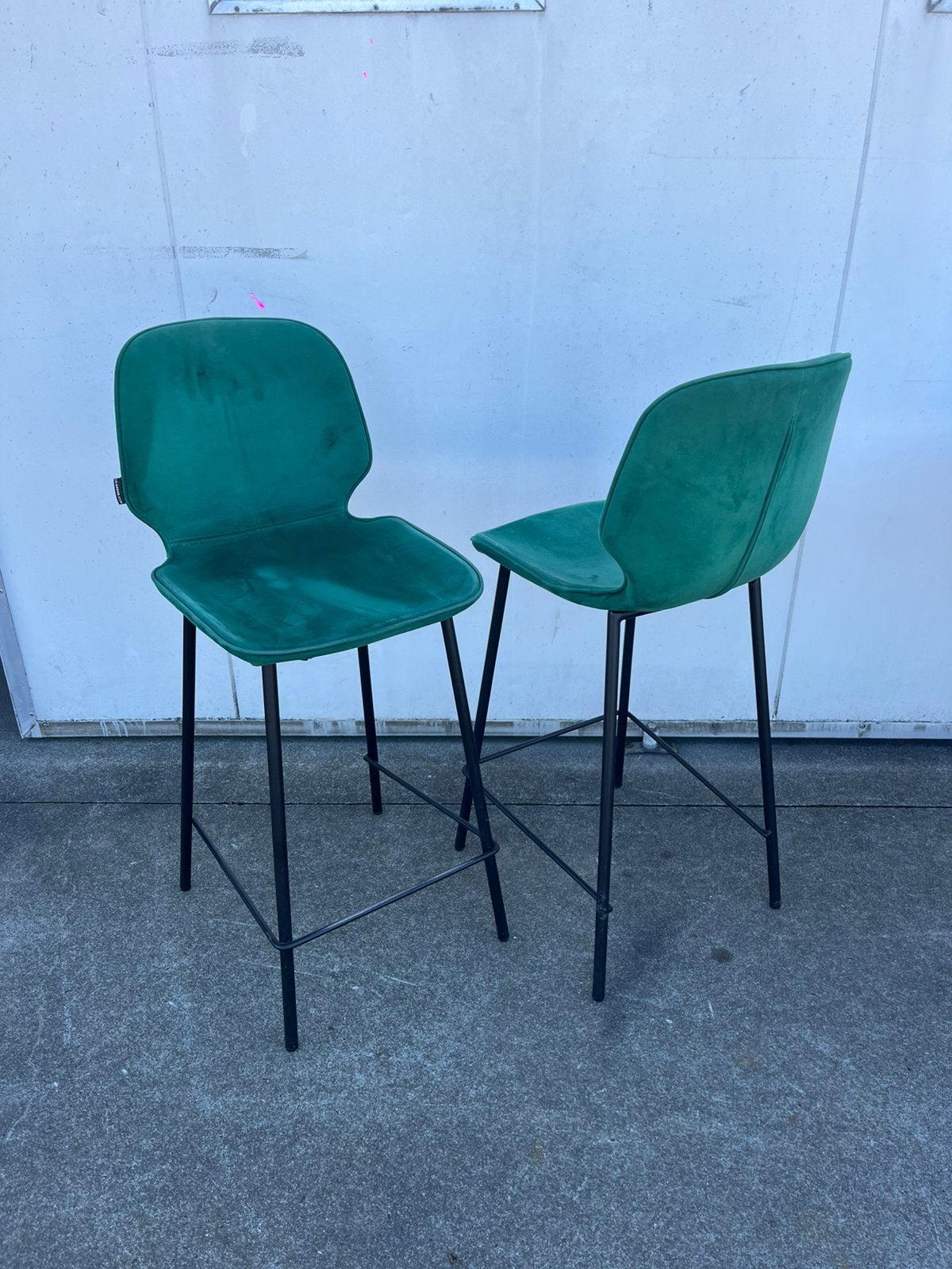 16 horeca cafe krukken velvet groen zithoogte 65 cm, Ophalen, 5 krukken of meer, 60 tot 90 cm, Zo goed als nieuw