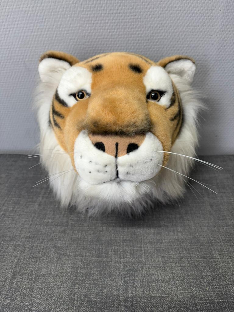 Bibib pluche dierenkop tijger wanddecoratie, Ophalen of Verzenden, Zo goed als nieuw, Wanddecoratie