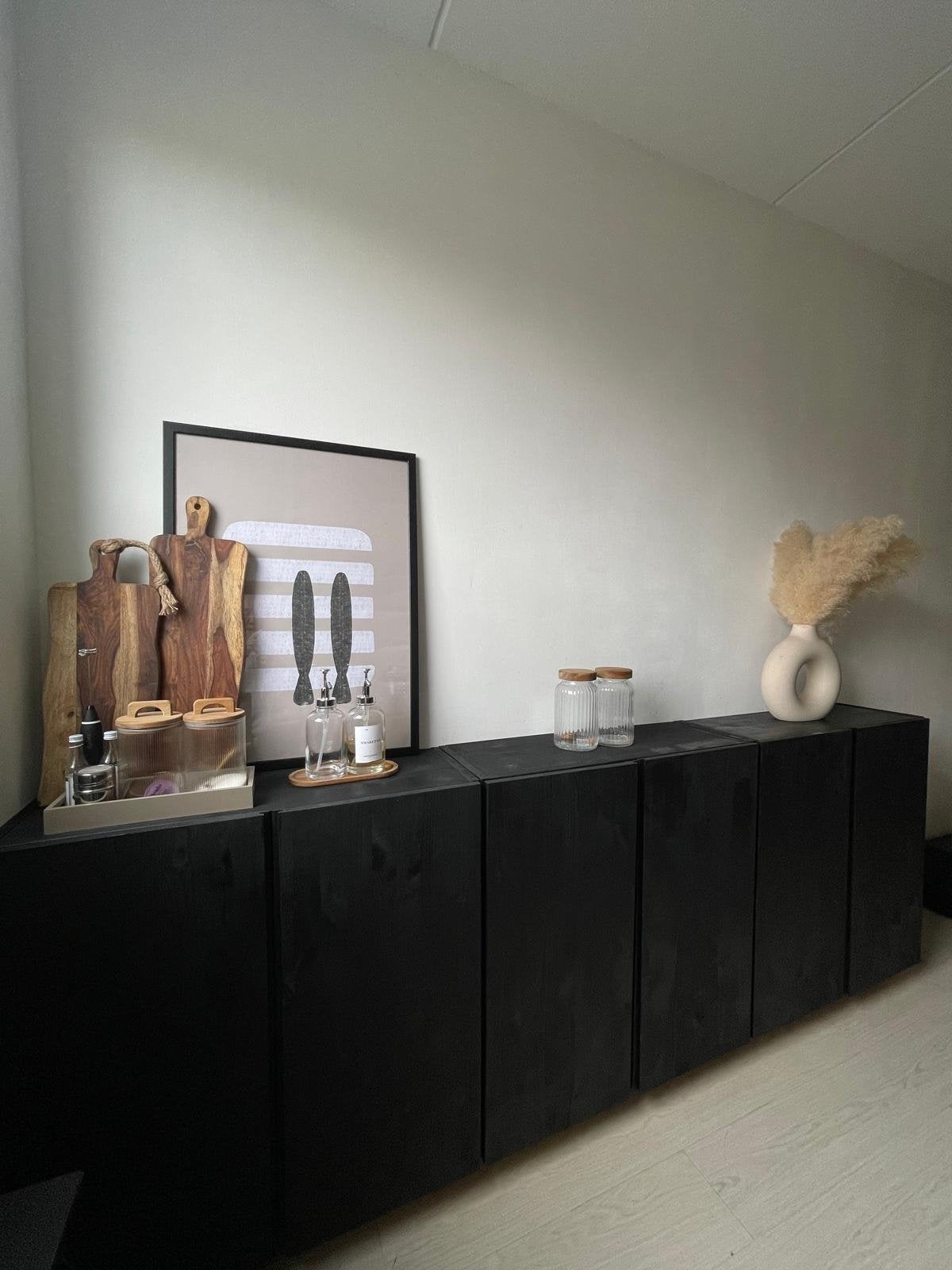 3x Zwart geverfde IKEA IVAR kasten (80x30x83 cm), Ophalen, Zo goed als nieuw