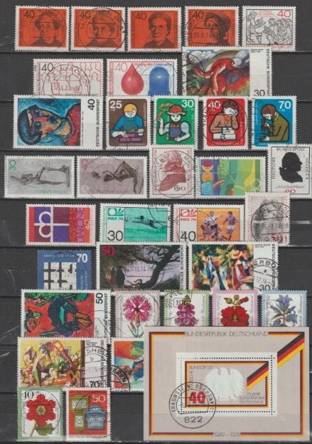 1974 Uitzoeken/doorgeven welke zegels u wenst, zie overzicht, Verzenden, BRD, Gestempeld