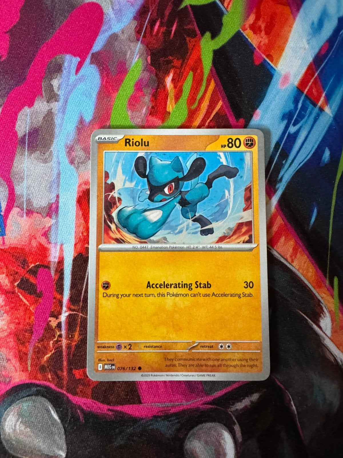 Pokémon kaarten Riolu #76, Ophalen of Verzenden, Zo goed als nieuw, Losse kaart