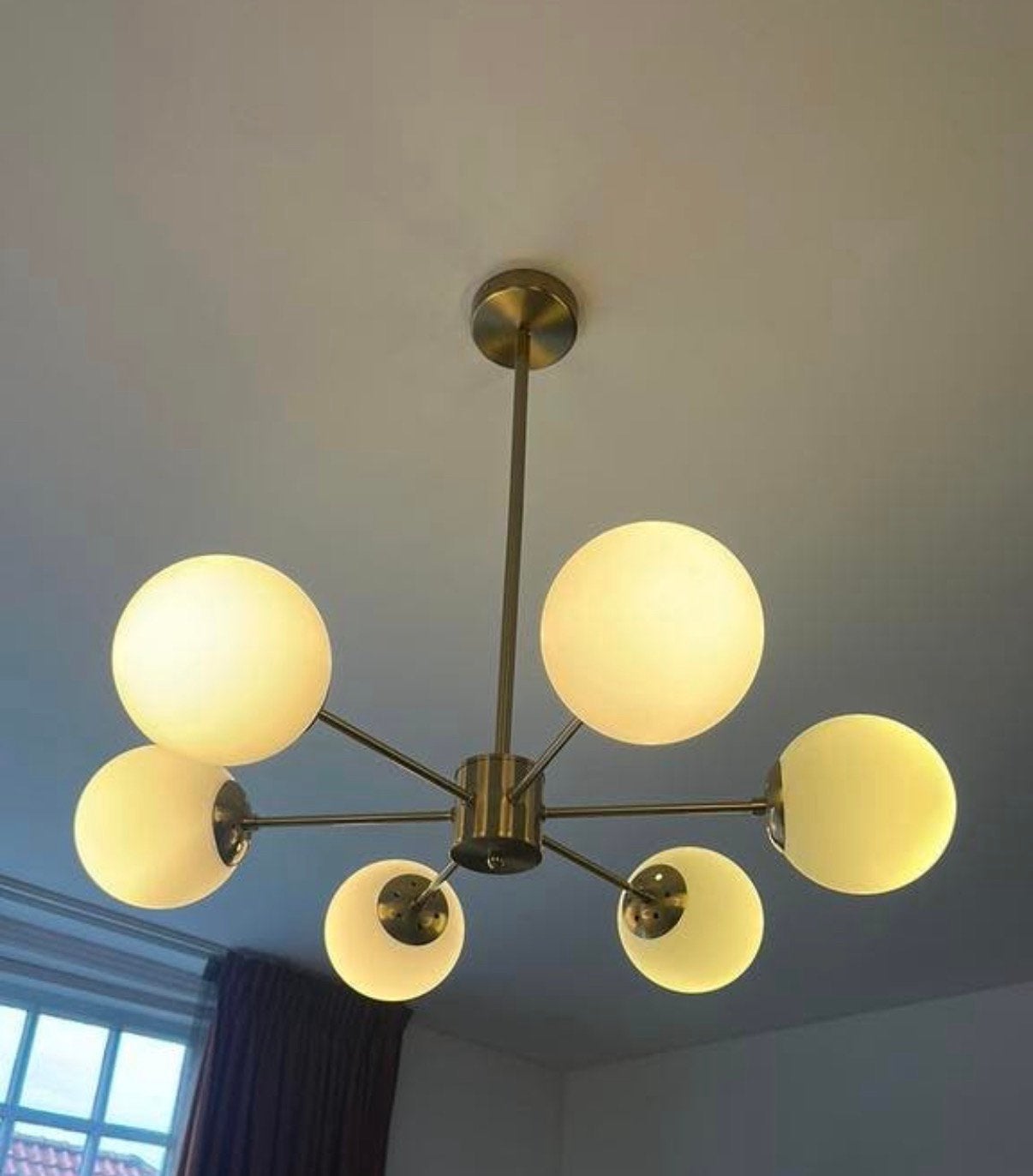 Nieuwe lamp melkglas en bollen, Ophalen of Verzenden, Zo goed als nieuw
