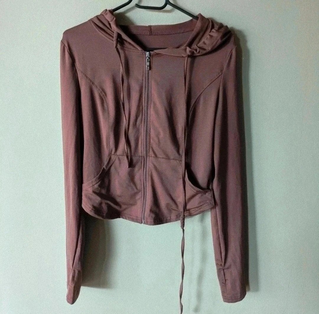 Shein Cropped Hoodie Maat M (2), Kleding | Dames, Maat 38/40 (M), Bruin, Ophalen of Verzenden, Zo goed als nieuw