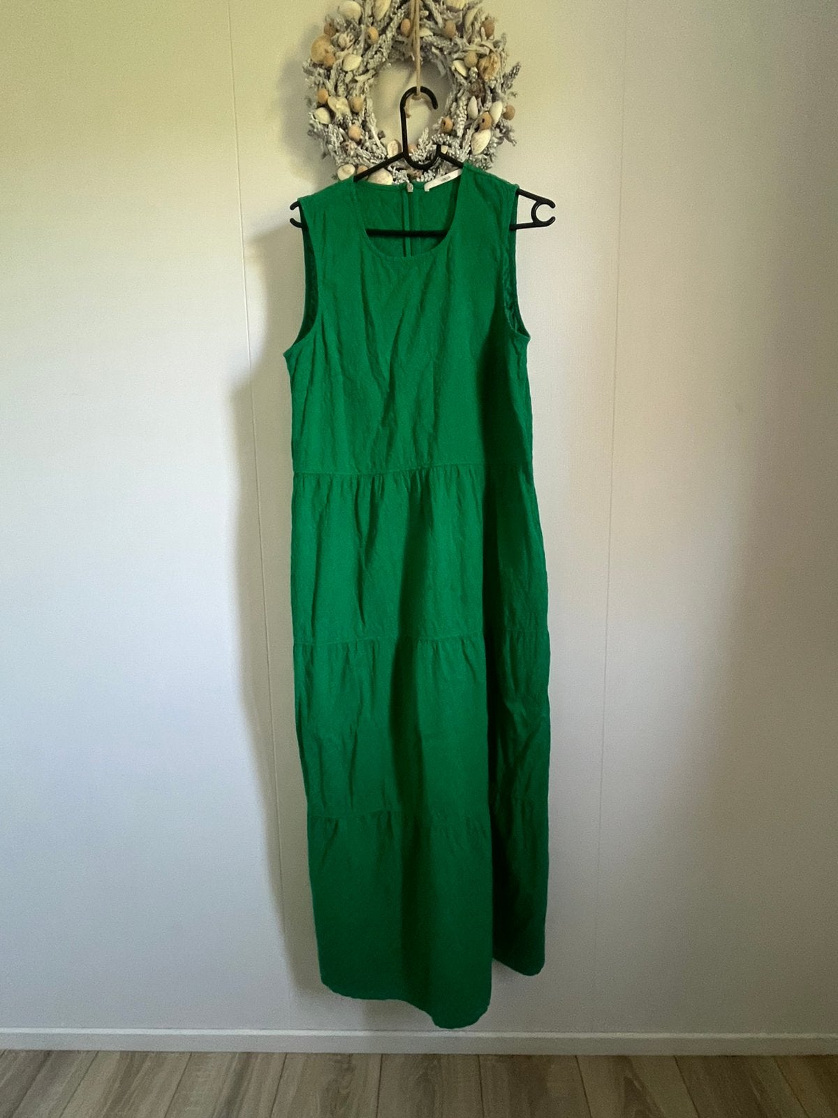 Lanius damesjurk groen 38, Kleding | Dames, Jurken, Zo goed als nieuw, Maat 38/40 (M), Groen, Onder de knie, Ophalen of Verzenden