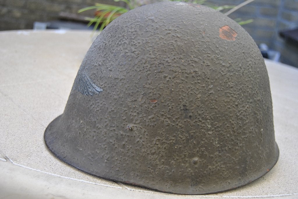 Poolse Wz31 helm met Salamandra coating doorgebruikt, Verzamelen, Ophalen of Verzenden, Gebruikt