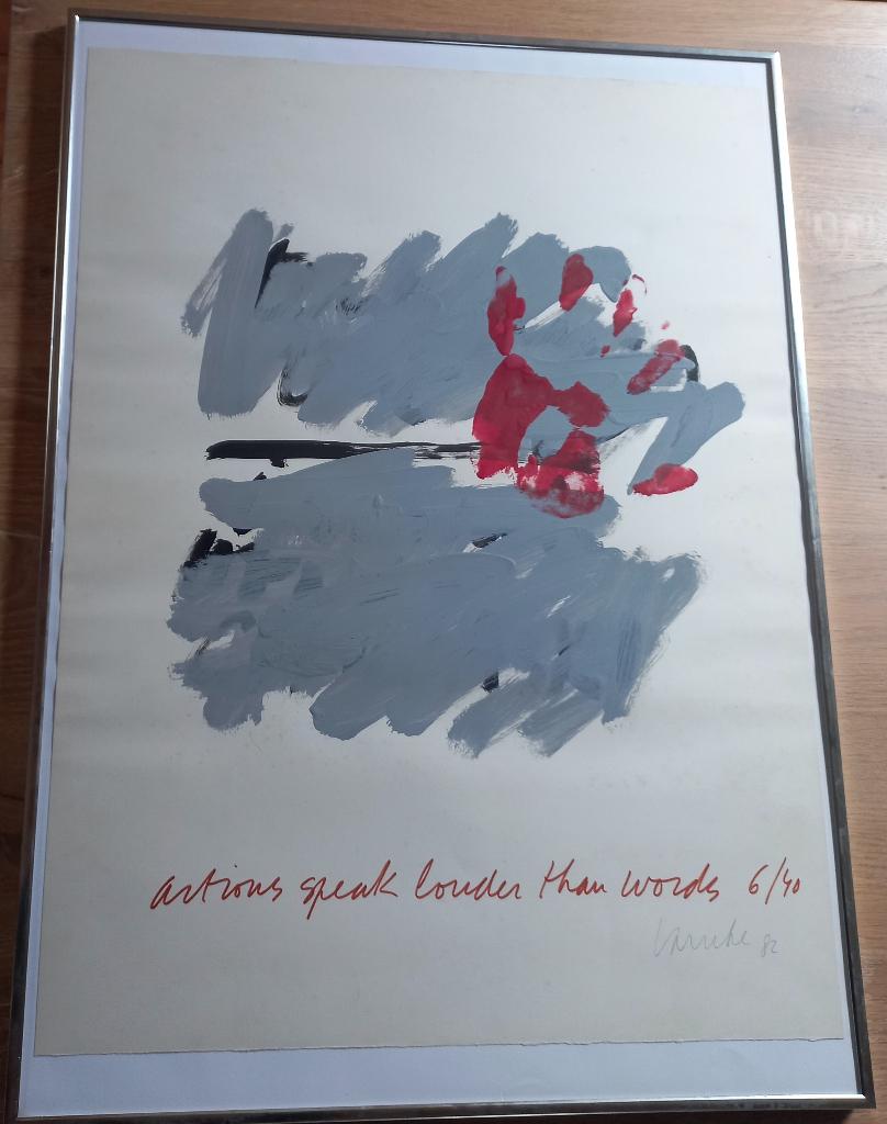 art kunst schilderij met quote - origineel @DOC61, Ophalen of Verzenden, Zo goed als nieuw, Schilderij, 50 tot 75 cm