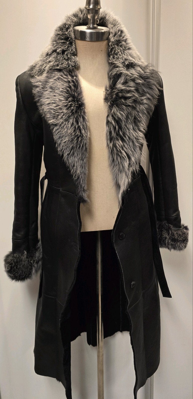Luxe dames lammy coat mantel - maat M - nieuwstaat, Ophalen of Verzenden, Zo goed als nieuw, Maat 38/40 (M), Zwart