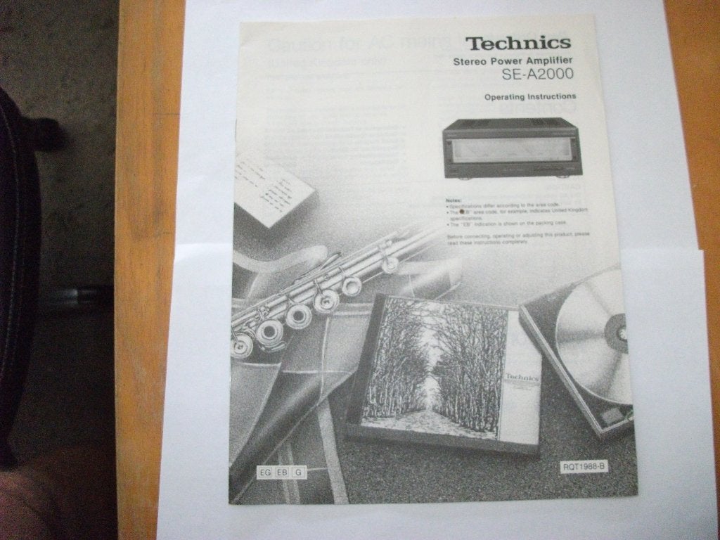 Technics SE-A2000 SU-C3000  Handleiding origineel, Ophalen of Verzenden, Zo goed als nieuw, 120 watt of meer, Overige merken