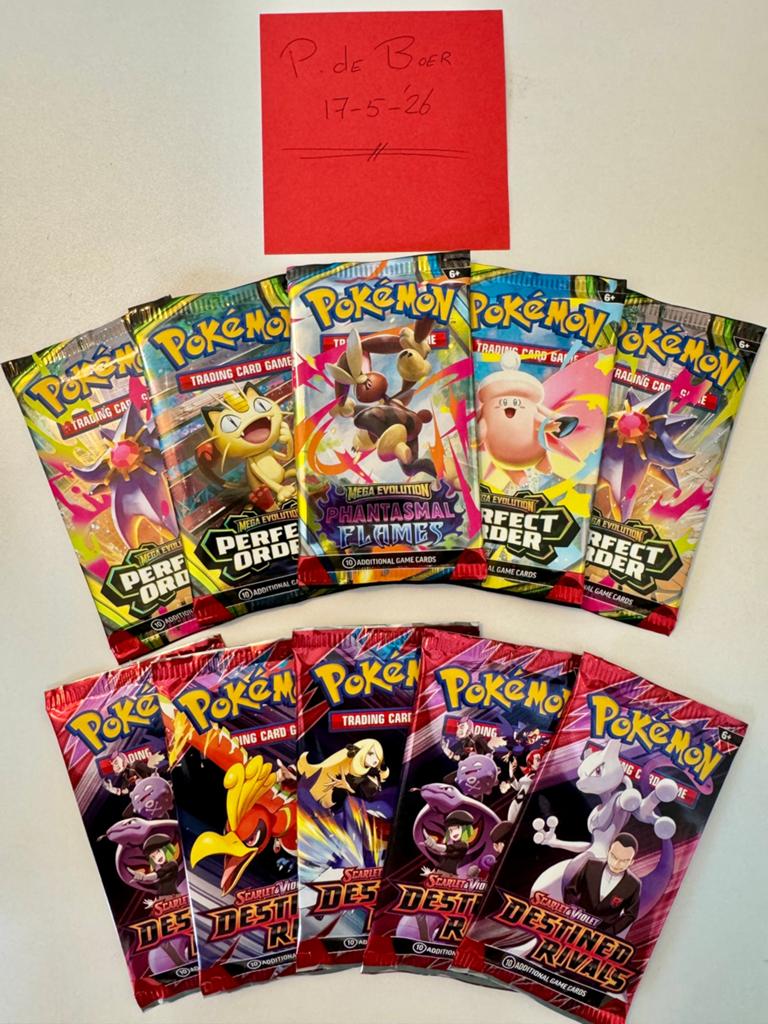 10 Pokémon Booster Packs: Destined Rivals, Perfect Order, Ph, Ophalen, Nieuw, Booster