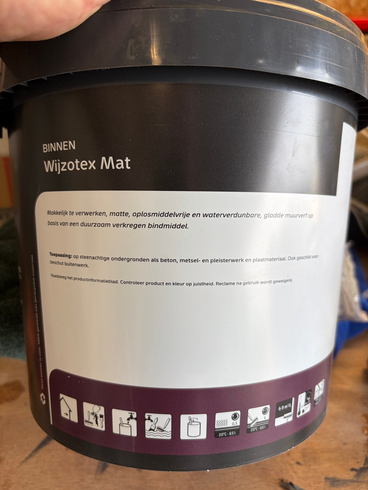 Wijzonol Wijzotex Mat Binnenmuurverf RAL 7022 4,5L, Ophalen of Verzenden, Nieuw, Overige typen