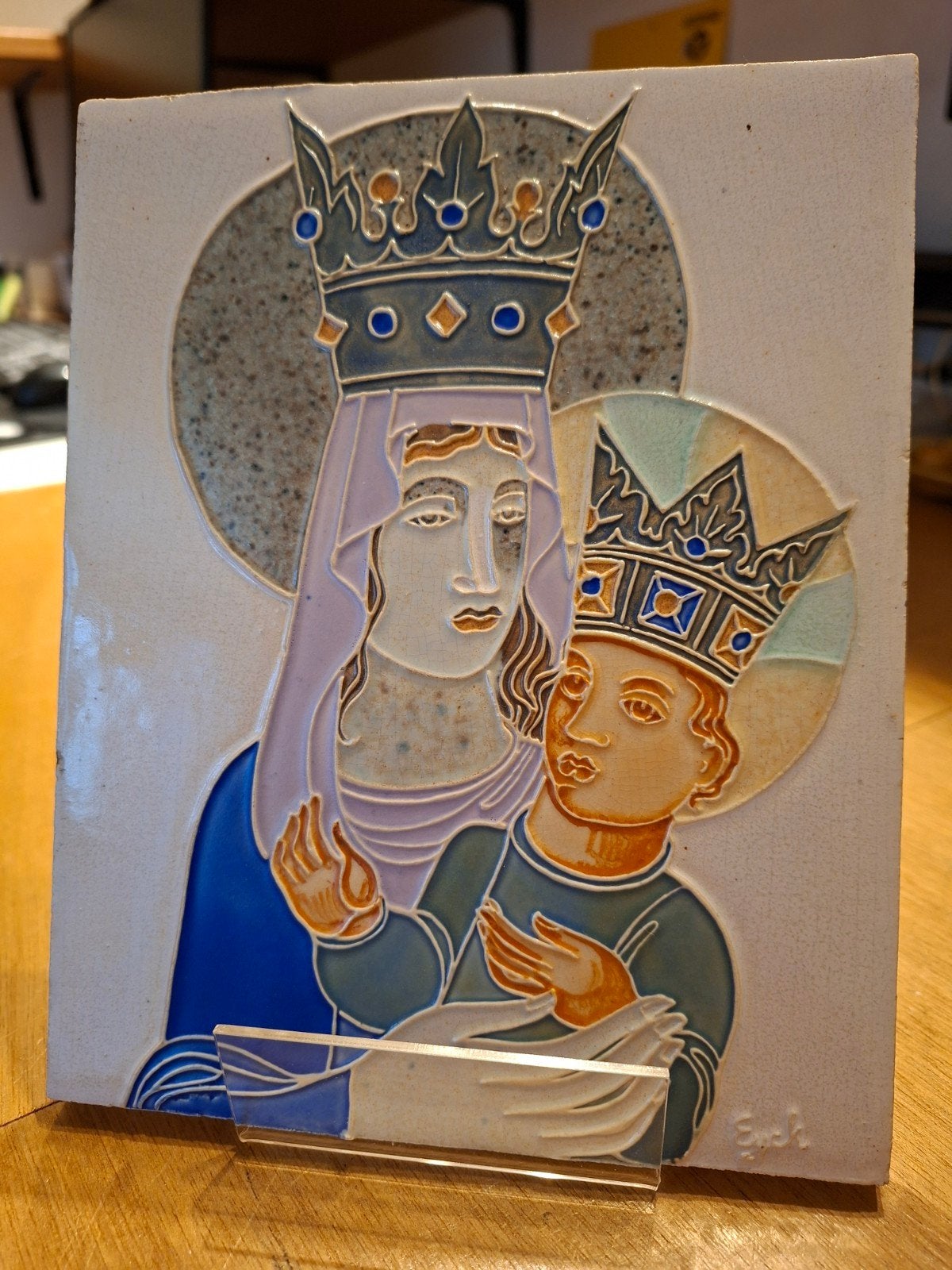 Westraven Utrecht tegel: Maria met Kind Jezus, Antiek en Kunst, Ophalen of Verzenden