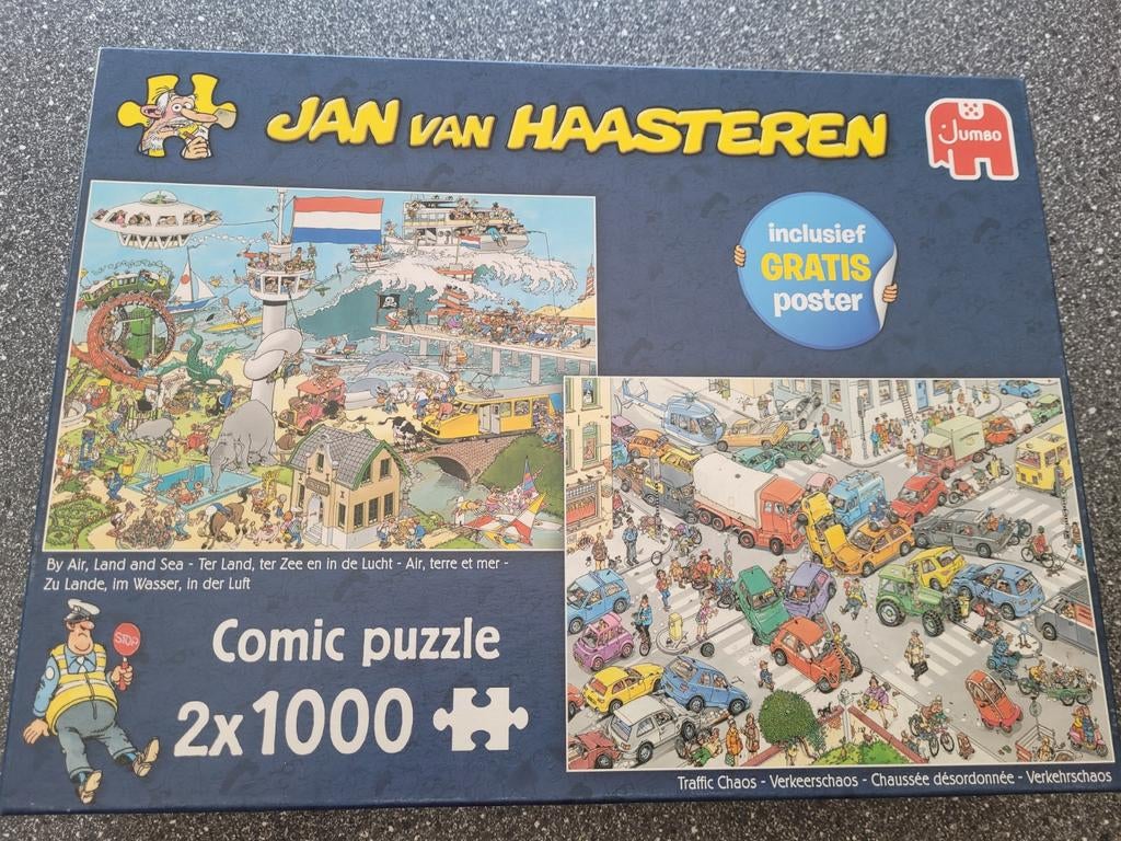 Jan van Haasteren Duodoos 2x1000, Ophalen of Verzenden, 500 t/m 1500 stukjes, Zo goed als nieuw, Legpuzzel