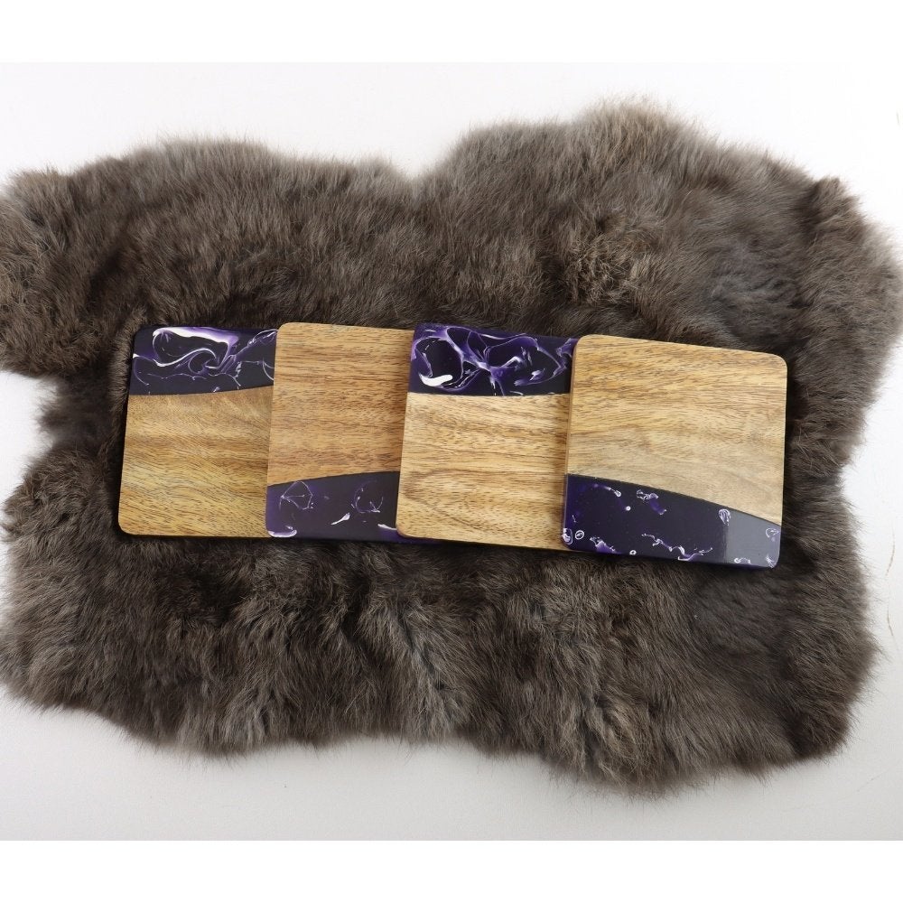 Houten onderzetters - Epoxy onderzetters - Bar accessoires, Hout, Cave & Garden, Nieuw, Ophalen of Verzenden