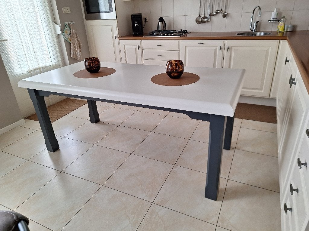 eiken houten tafel  geverfd, Ophalen, Gebruikt, Eikenhout, 50 tot 100 cm