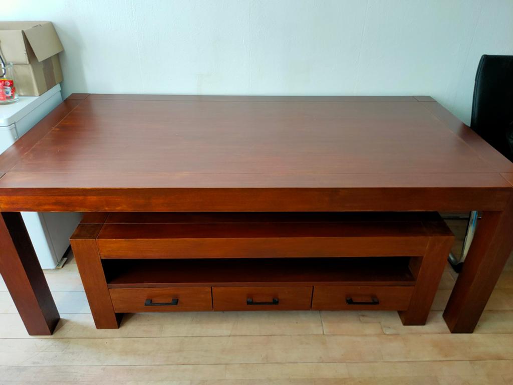 Eettafel, salontafel en tv-meubel van hout, Huis en Inrichting, Ophalen of Verzenden, Rechthoekig, 50 tot 100 cm, Minder dan 50 cm