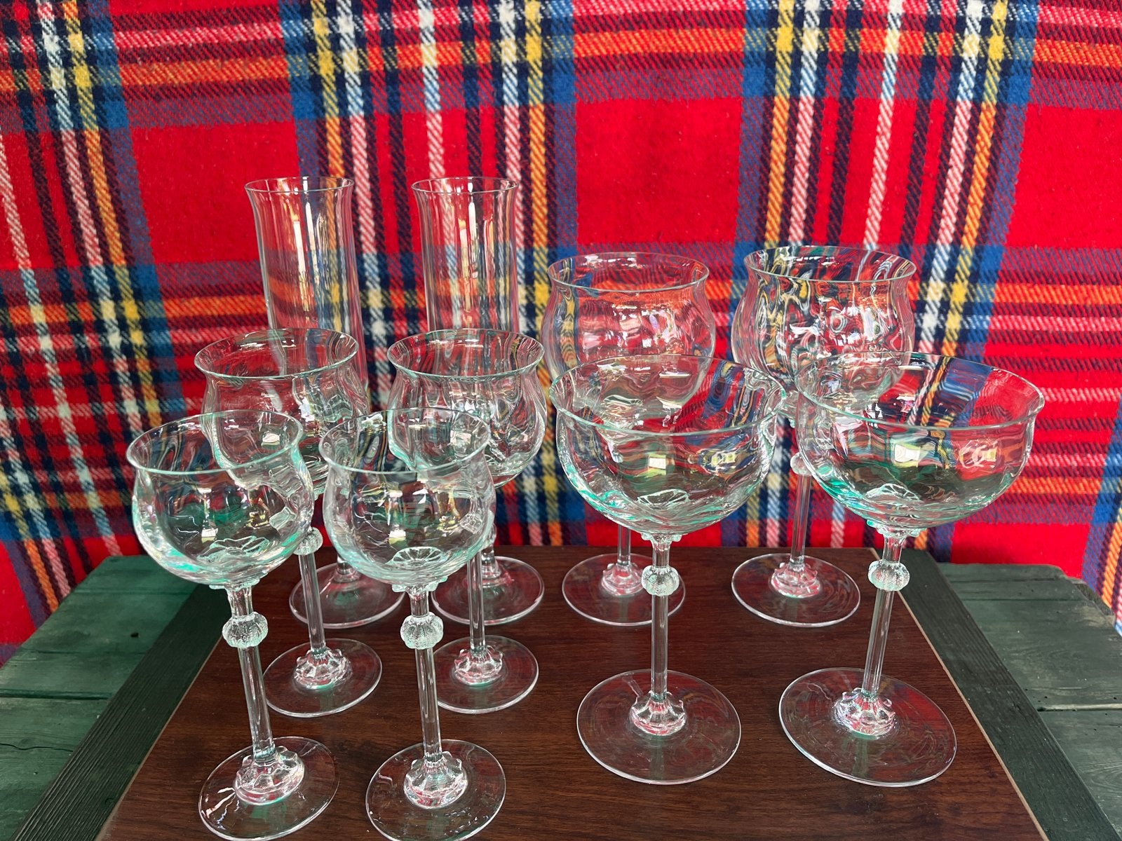Set van  10 diverse kristallen - wijnglazen, champagneglazen, Antiek en Kunst, Antiek | Glas en Kristal, Ophalen of Verzenden