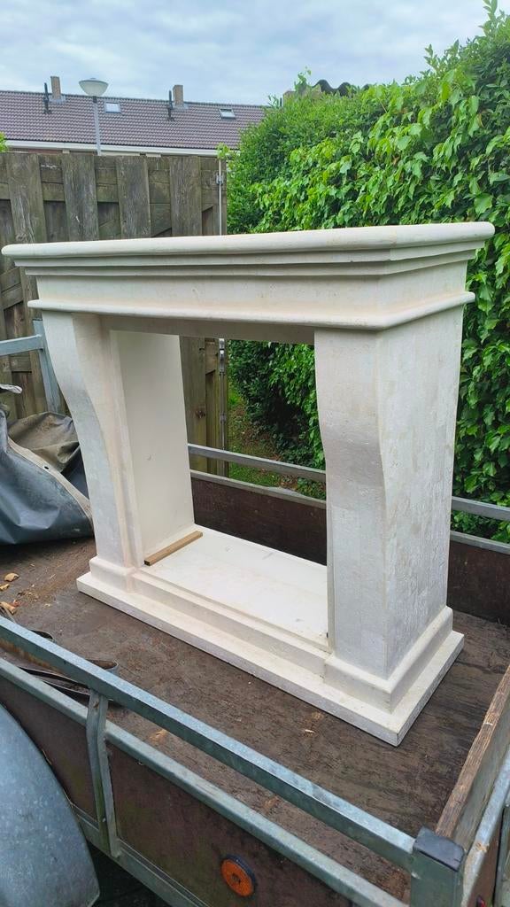 Marmerlook Schouw voor Sfeerhaard - 1000x1045x440mm, Huis en Inrichting, Haarden, Ophalen, Vrijstaande haard, Elektrische haard