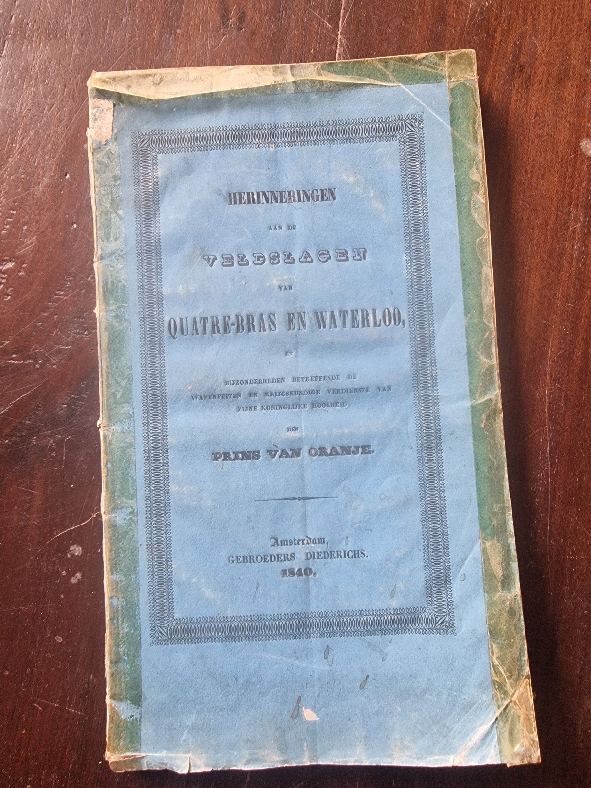Herinneringen aan de Veldslagen van Quatre-Bras en Waterloo, Antiek en Kunst, Ophalen of Verzenden, Het Algemeen Handelsblad