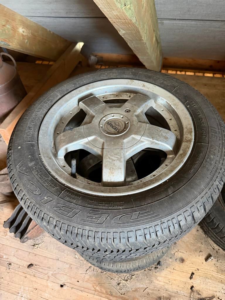 4x Mangels 5-spaaks sportvelgen voor Ford Escort, Ophalen, 14 inch, Gebruikt, Velg(en)