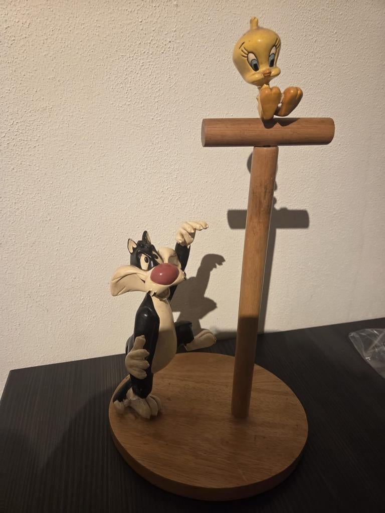 Sylvester en Tweety keukenrolhouder Warner Bros, Verzamelen, Stripfiguren, Ophalen of Verzenden, Looney Tunes, Gebruikt