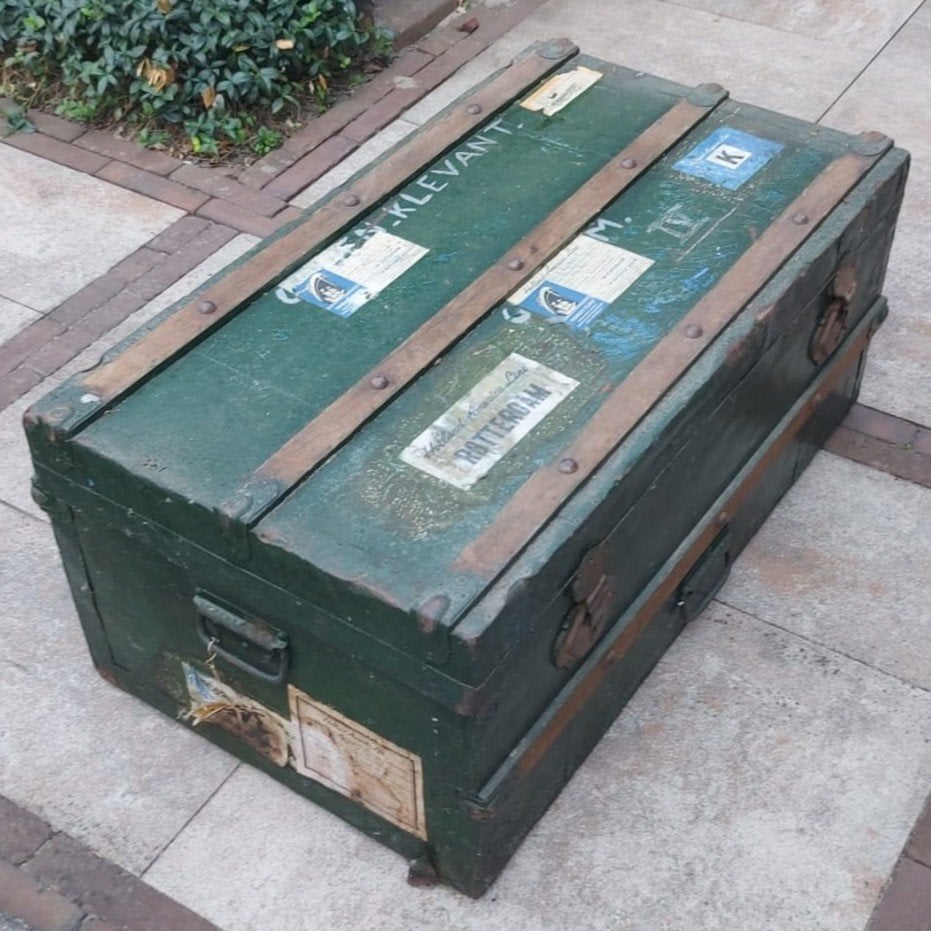 Vintage HAL Scheepskist / Hutkoffer met Originele Binnenbak, Antiek en Kunst, Ophalen