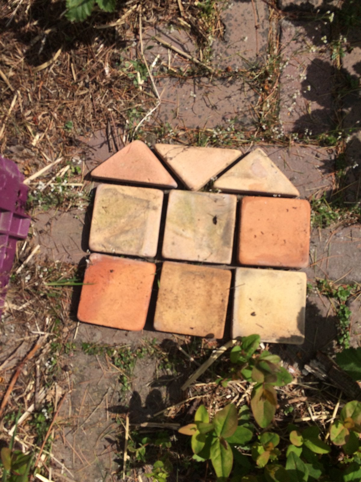Echte terracotta plavuisjes van 10 x 10 cm, Doe-het-zelf en Verbouw, Ophalen, Minder dan 20 cm, Zo goed als nieuw, Minder dan 5 m²