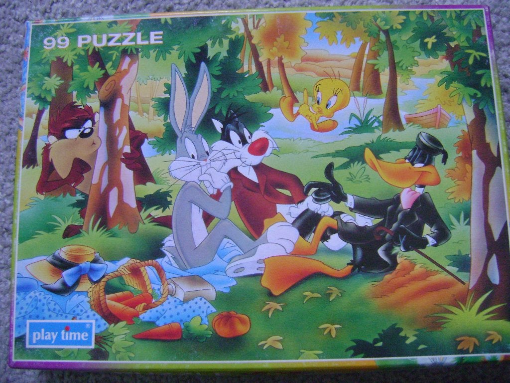 Looney Tunes puzzel 99 stukjes, Ophalen of Verzenden, Meer dan 50 stukjes, Gebruikt, 6 jaar of ouder