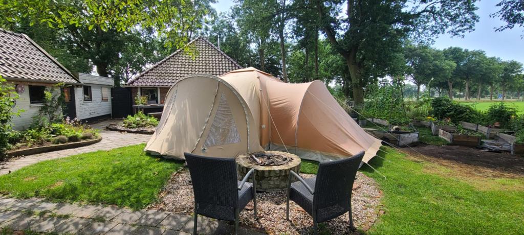 Karsten 3.50 Oppompbare Tent met Slaapaanbouw, Ophalen of Verzenden, Gebruikt, Tot en met 4