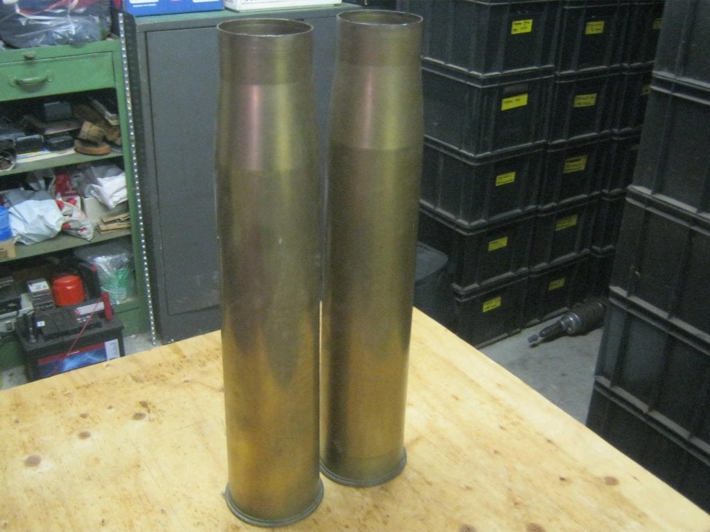 Messing granaat hulzen 2x, Ophalen of Verzenden, Landmacht, Duitsland, Hulzen of Bodemvondsten