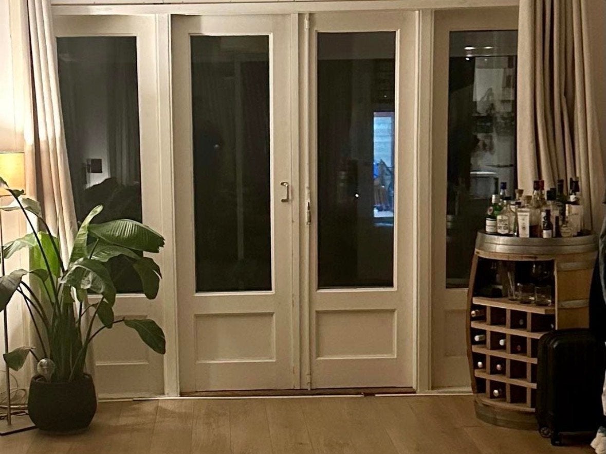 Jaren '30 openslaande deuren met dubbel glas, Ophalen, Gebruikt, Buitendeur, Hout