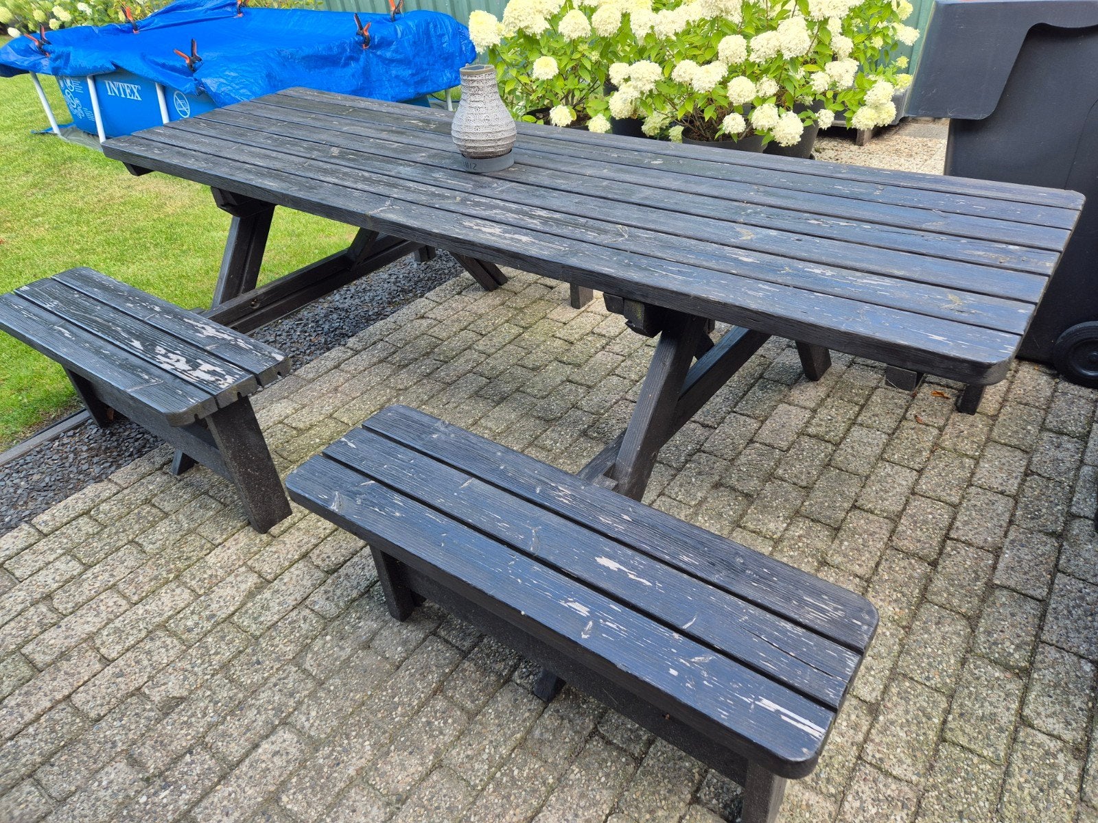 8 persoons picknicktafel, Ophalen, Gebruikt, Rechthoekig