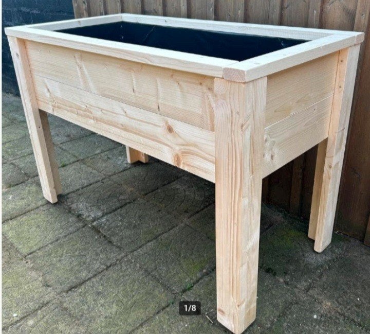 Steigerhouten moestuin/bloembak / Plantenbak - l, Tuin en Terras, Bloembakken en Plantenbakken, 100 cm of meer, Ophalen of Verzenden