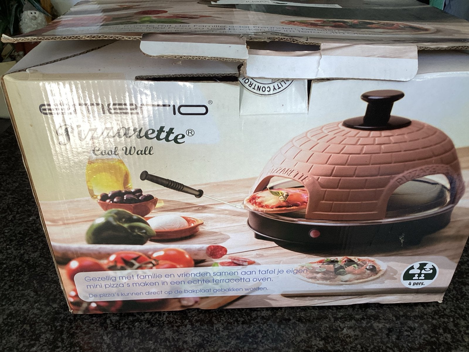 Emerio Pizzarette Cool Wall - Pizzaoven voor 4 personen, Minder dan 45 cm, Pizzaoven, Ophalen of Verzenden, Vrijstaand
