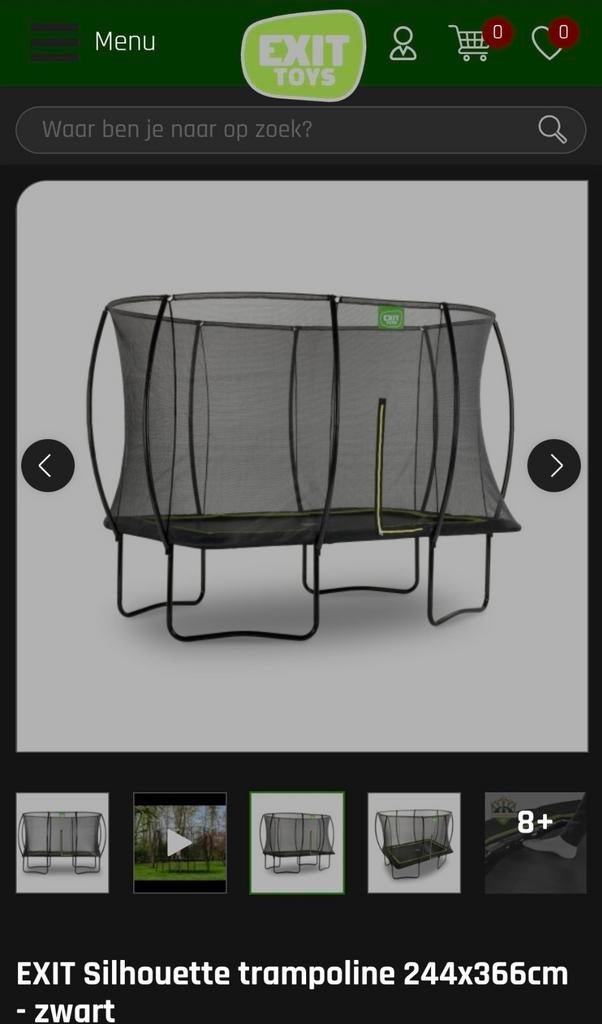 Veiligheidsnet Exit silhouette trampoline 244 x 366 cm., Ophalen, Zo goed als nieuw