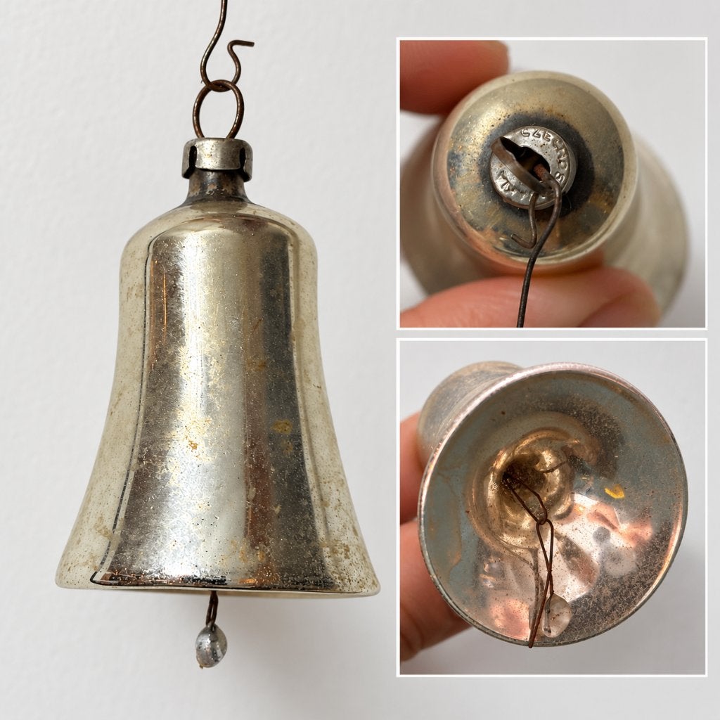 Vintage handgeblazen kerstklok – Czechoslovakia jaren 30–50, Diversen, Ophalen of Verzenden, Gebruikt