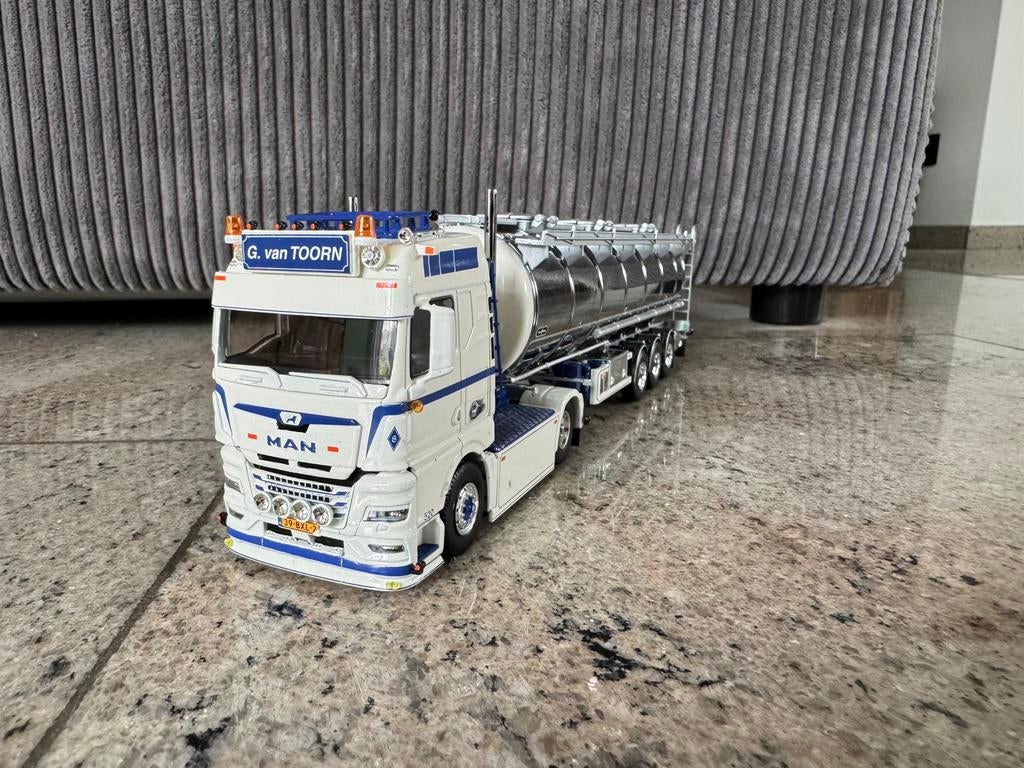 Tekno MAN G. Van Toorn met tankoplegger, Hobby en Vrije tijd, Modelauto's | 1:50, Ophalen of Verzenden, Nieuw, Bus of Vrachtwagen