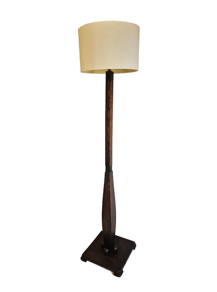 Schitterende vintage Amsterdamse school art deco vloerlamp, Ophalen, Gebruikt, Hout, 150 tot 200 cm