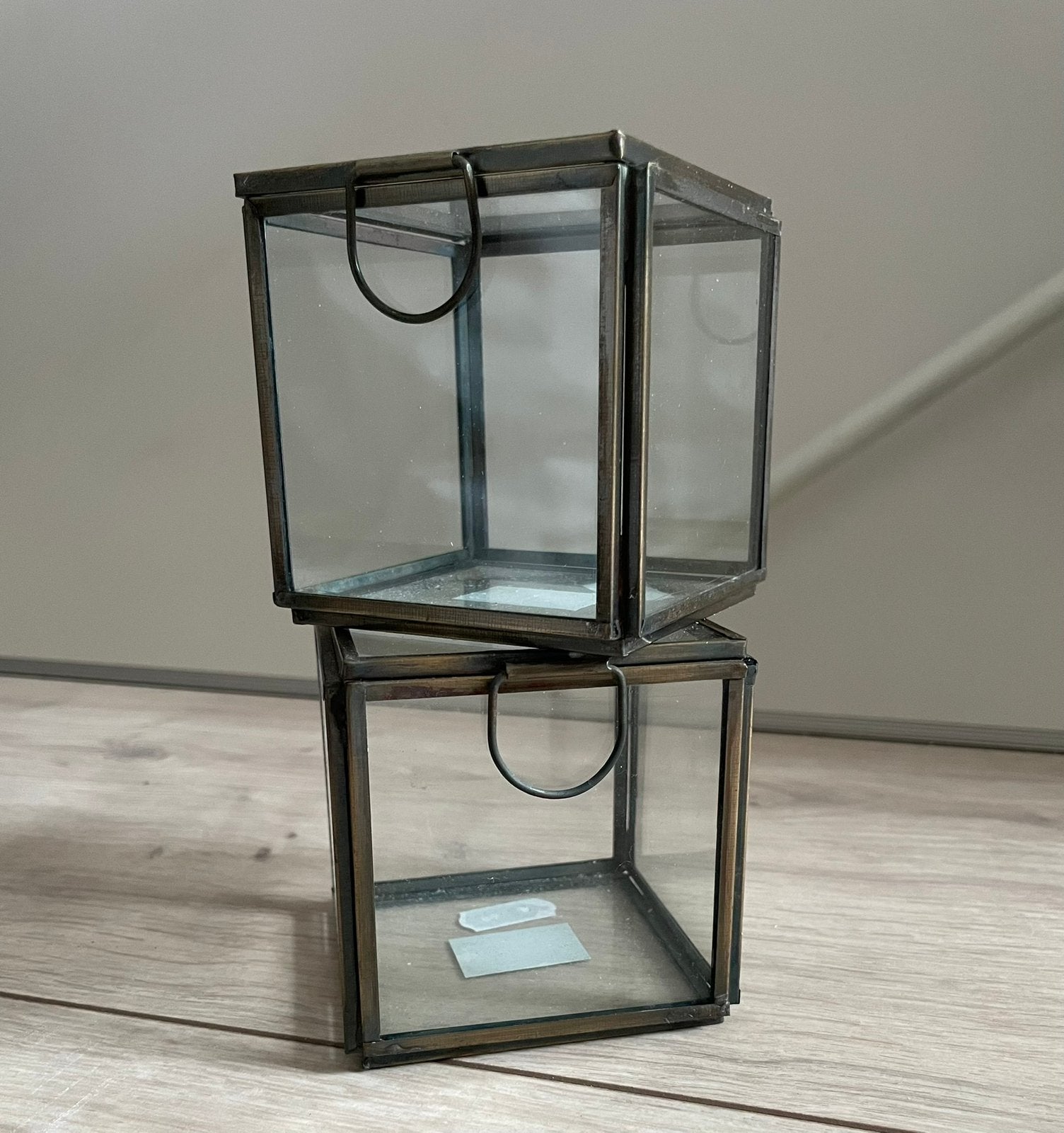 Nieuw! 1x glazen box - sieradendoos - decoratie, Ophalen, Nieuw, Goud, Glas