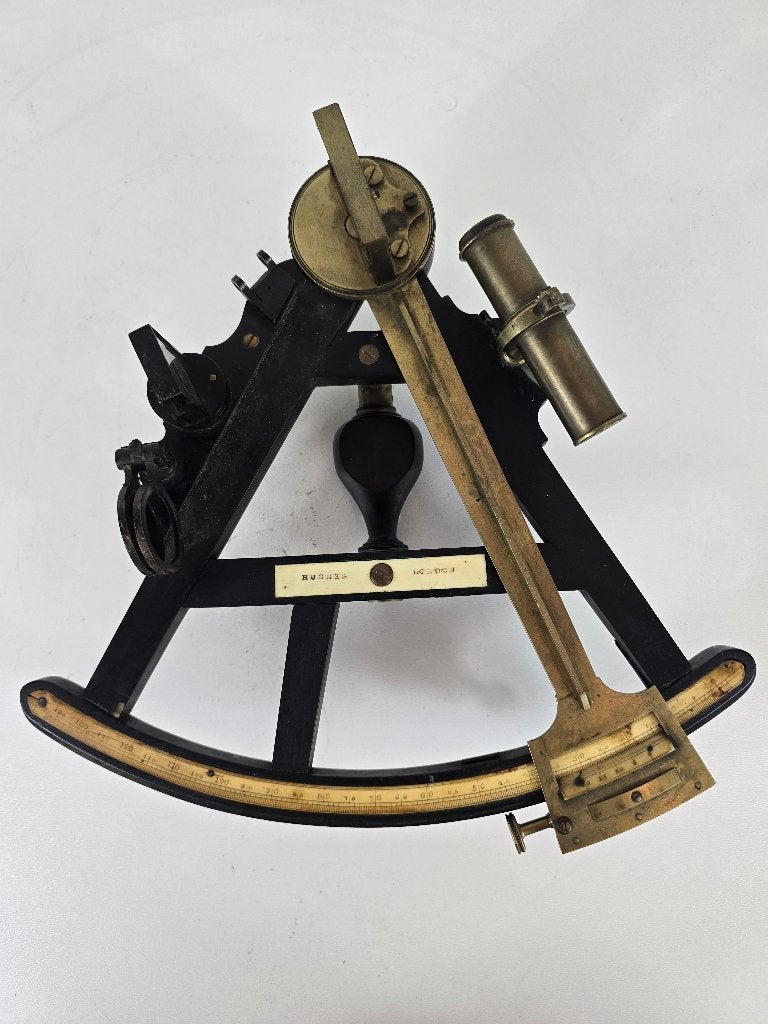Zeldzame sextant, Henry Hughes, London, midden 19e eeuw, Watersport en Boten, Navigatiemiddelen en Scheepselektronica, Ophalen of Verzenden