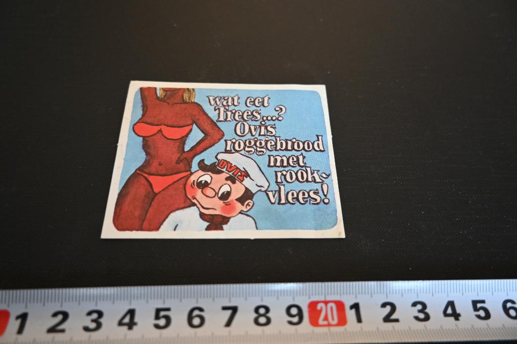 sticker Strip wat eet Trees ? OVIS roggebrood met rookvlees, Verzamelen, Ophalen, Zo goed als nieuw
