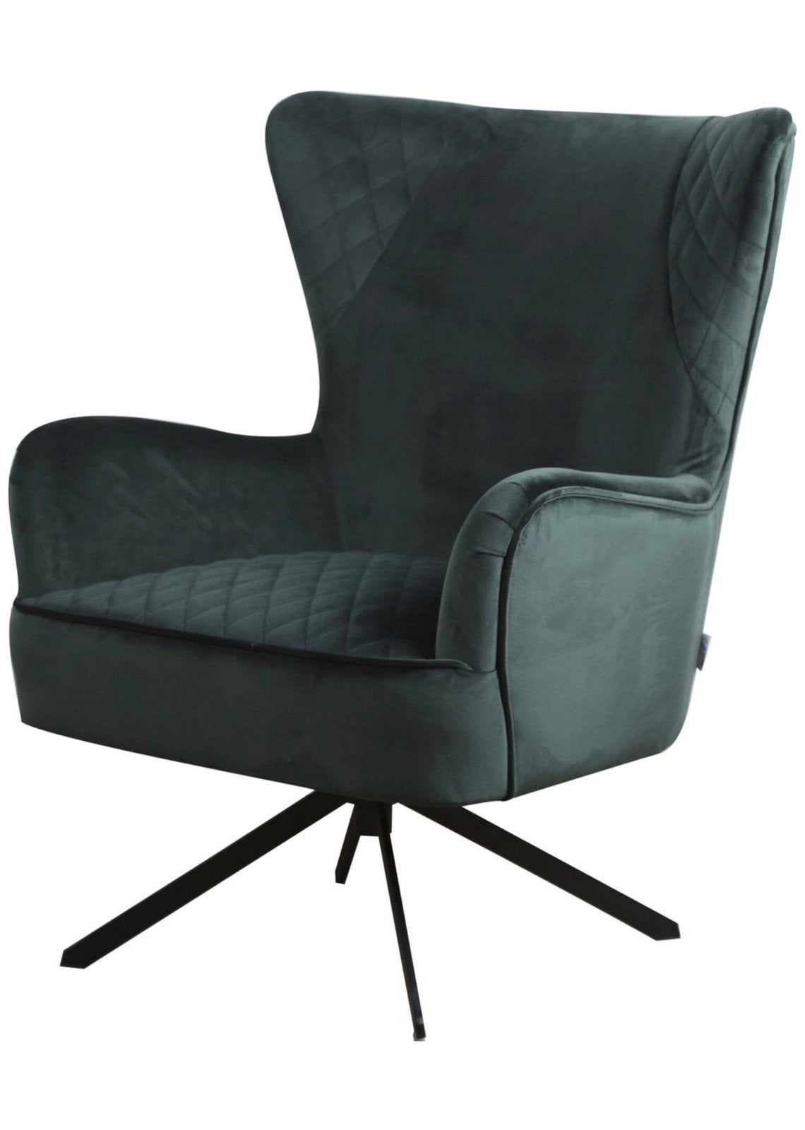 Draaifauteuil Smaragdgroen fluweel/velvet, Huis en Inrichting, Ophalen, Zo goed als nieuw, Stof, 50 tot 75 cm
