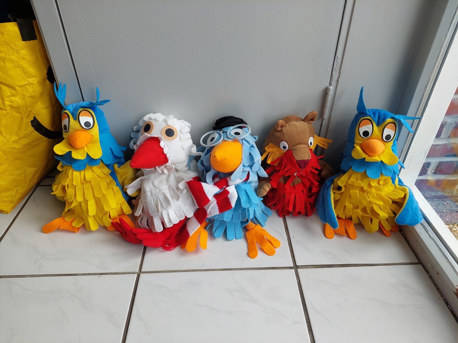 5 Fabeltjeskrant handpoppen, Gebruikt, Overige karakters, Overige typen, Ophalen of Verzenden