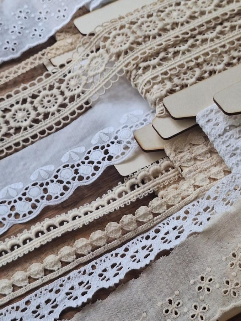 Zeer mooi vintage katoenen kant en broderie pakket, Ophalen of Verzenden, Nieuw, Kant