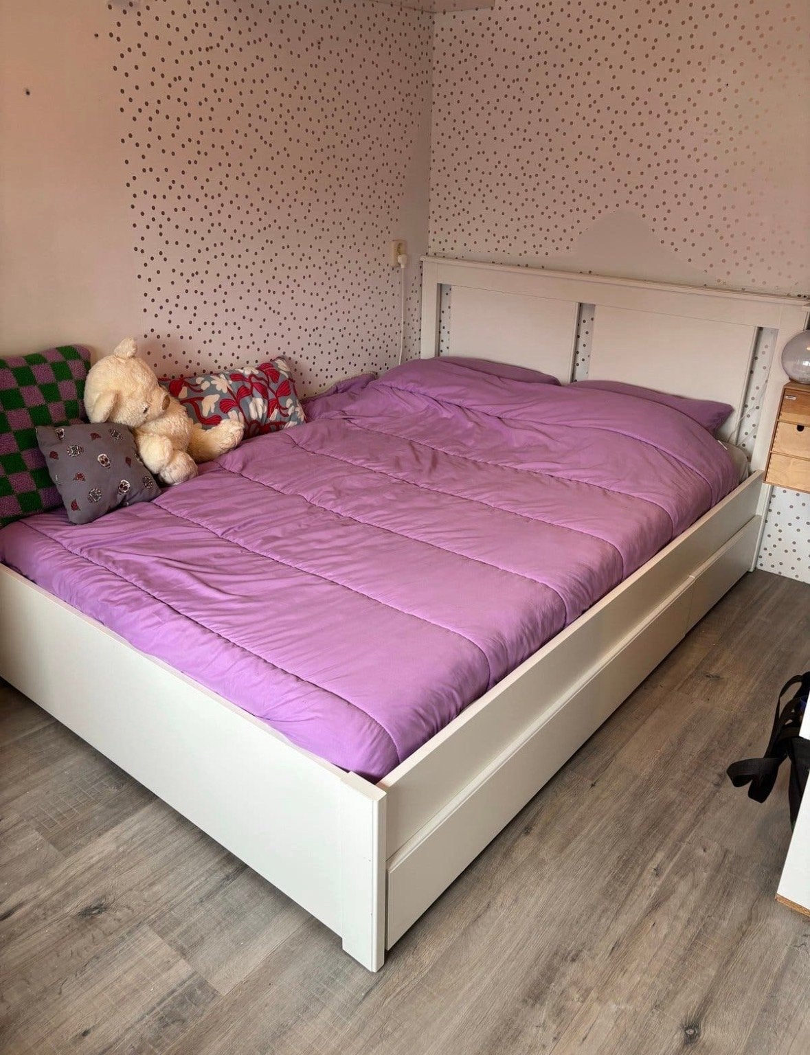 IKEA bed 140x200 met 2 bedlades - Wit, Ophalen, Gebruikt, Wit, Tweepersoons