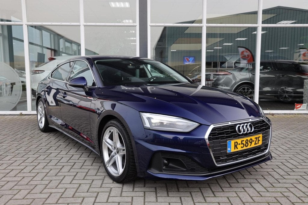 Audi A5 Sportback 35 TFSI Pro Line|Automaat|Cruise|Apple car, Auto's, Gebruikt, Euro 6, 4 cilinders, Blauw